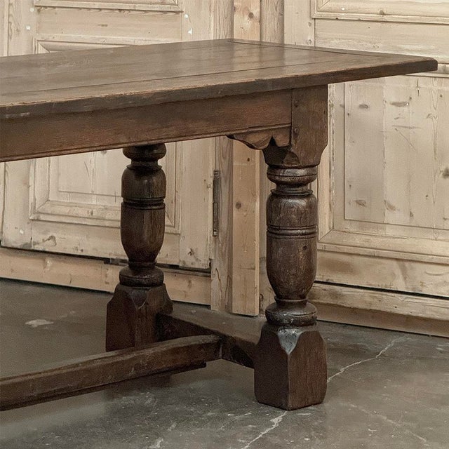Coffee 19th Century Rustic Country French Trestle Banquet Table For Sale - Image 8 of 17