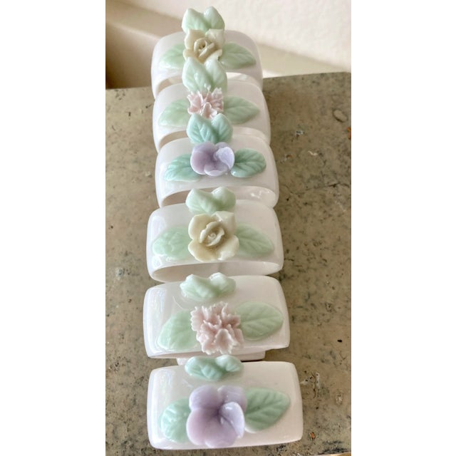 Mid 20th-Century Ardalt Lenwile Porcelain China Napkins Rings- Set of 6 For Sale - Image 12 of 13