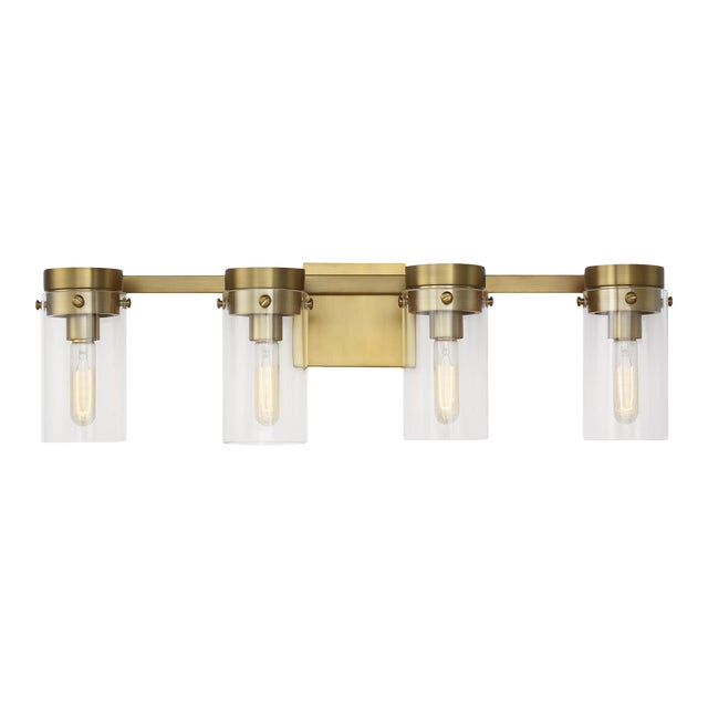 Chapman & Myers by Visual Comfort Studio Garrett 4 - Light Vanity, Brass For Sale