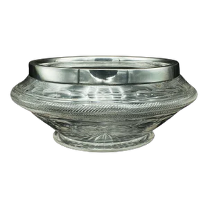 1910s Antique Edwardian English Cut Glass Peach Bowl