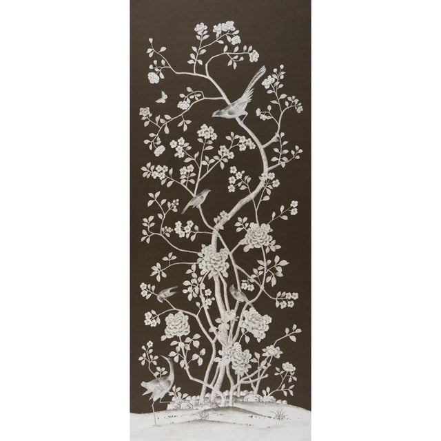 SAMPLE - Schumacher X Mary McDonald Chinois Palais Fabric In Chocolate For Sale