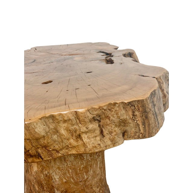 Contemporary Vintage Organic Modern Two-Tier Live Edge Wood Coffee Table For Sale - Image 3 of 18