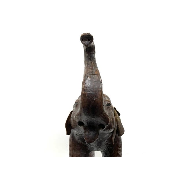 Mid Century Striding Leather Elephant For Sale - Image 11 of 12