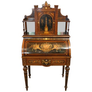 Antique Italian Cylinder Desk, 1880 For Sale