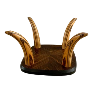 Henredon Zebra Wood & Faux Tusk Coffee Table Base