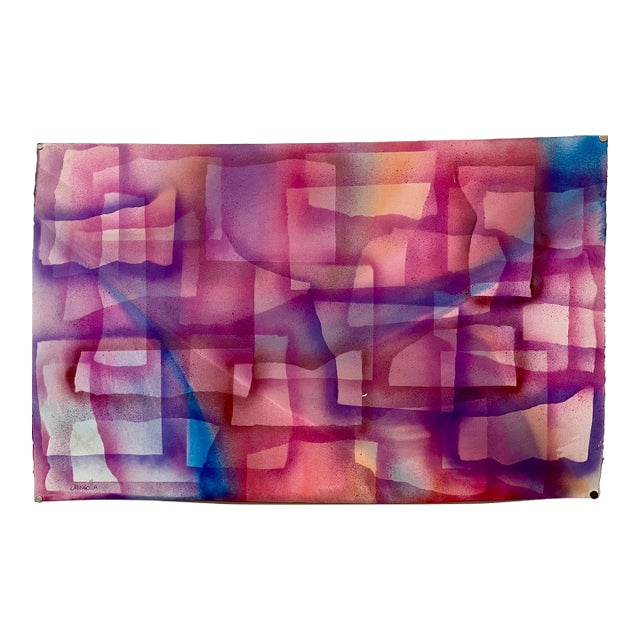 Dom Mingolla, Large Abstract Expressionist Watercolor Color Field Painting Paul Jenkins Style For Sale