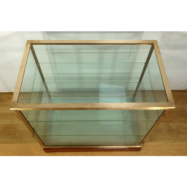 Metal Brass and Elm Display Case, 1950 For Sale - Image 7 of 18