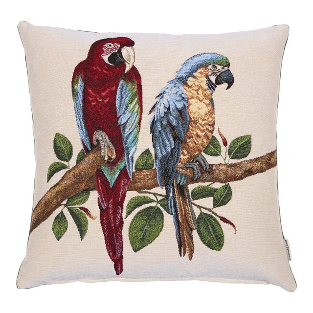Parrot Paradise Woven Cushion With Feather Filler - 42x42cm (17"x17") For Sale