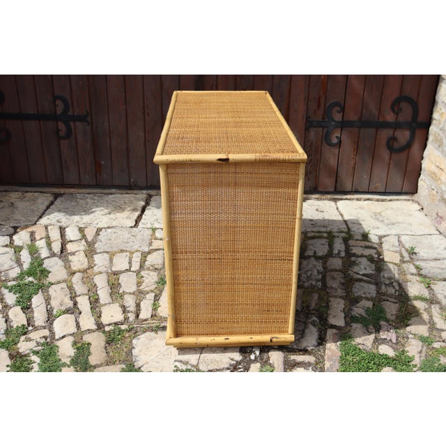 1960s Rattan Chest of Drawers from Dal Vera, Italy, 1970s For Sale - Image 5 of 11