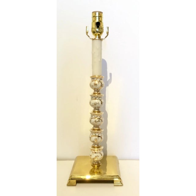 Stylish Vintage Custom Pair of Porcelain and Brass Table Lamps, Circa, 1920’s. I had these made from a chandelier. Body...