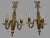 Metal Pair of Vintage Two Light Gilt Metal Candelabra Wall Sconces Lamps For Sale - Image 7 of 9