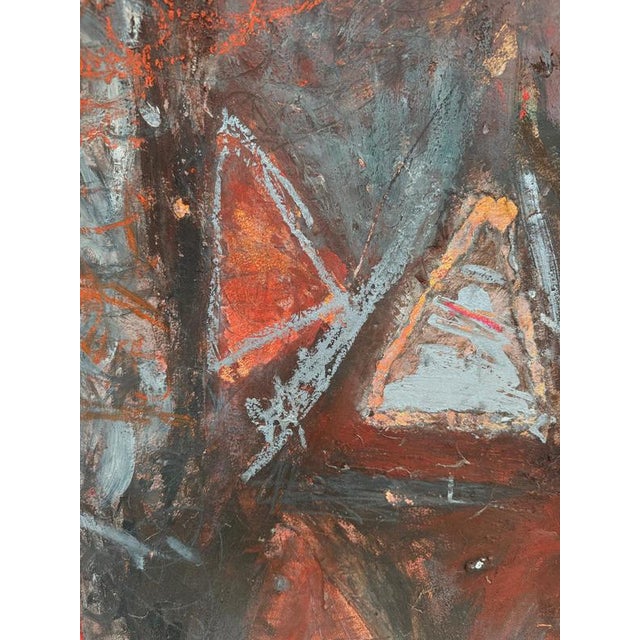 Black Manner of Peter Coviello, Large Red Abstract, Oil Painting For Sale - Image 8 of 14