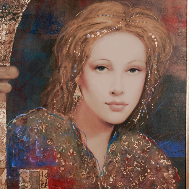 Figurative 1985 Csaba Markus "Byzantine Princess" Hand Signed & Numbered Serigraph on Canvas Limited Edition Artist Proof Ap20 Framed, Matted & Ready to Display For Sale - Image 3 of 10