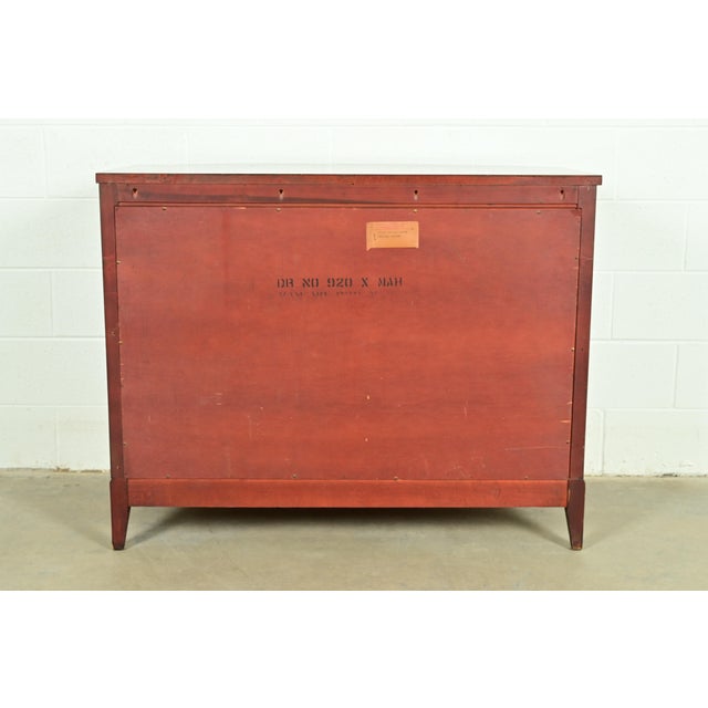 Federal Inlaid Mahogany Bow Front Dresser Chest by National Furniture, Circa 1960s For Sale - Image 11 of 13