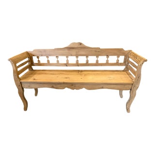 Early 20th Century Antique Pine Bench For Sale