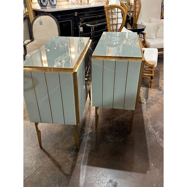 Early 21st Century Murano Glass and Brass Side Cabinets For Sale - Image 5 of 5