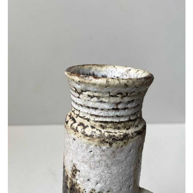 Brutalist Glazed Stoneware Vase in the style of Jacques Blin, 1960s For Sale - Image 4 of 9