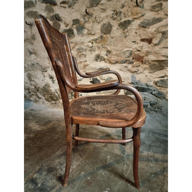 Antique Bentwood Armchair by Jacob & Josef Kohn, Vienna, Austria, 1900s For Sale - Image 9 of 15