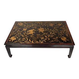 Gracie Studio Chinoiserie Lacquered Coffee Table For Sale