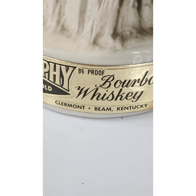 1960s Mid-Century Modern Jim Beam “Beam’s Trophy” Cardinal Ceramic Decanter, Americana Barware For Sale - Image 10 of 16