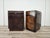 Pair of early 1950s bedside tables, entirely clad in oak burl, with a drawer and door with internal compartment. Suitable...