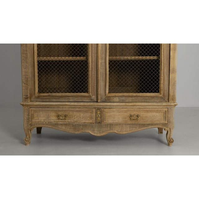 1900s French Louis XV Style Oak Vitrine With Mesh Screens For Sale In Greensboro - Image 6 of 18