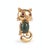 Vintage 14k Gold, Spinach Jade and Ruby Cat Brooch For Sale - Image 4 of 11