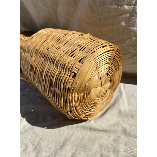 Vintage Split Bamboo/Rattan Floor Vase For Sale - Image 4 of 5