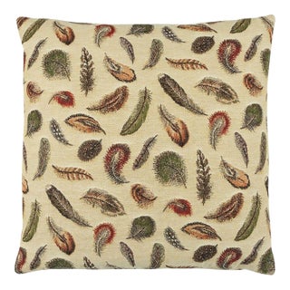 Feathers Tapestry Cushion With Feather Filler - 46x46cm (18"x18") For Sale