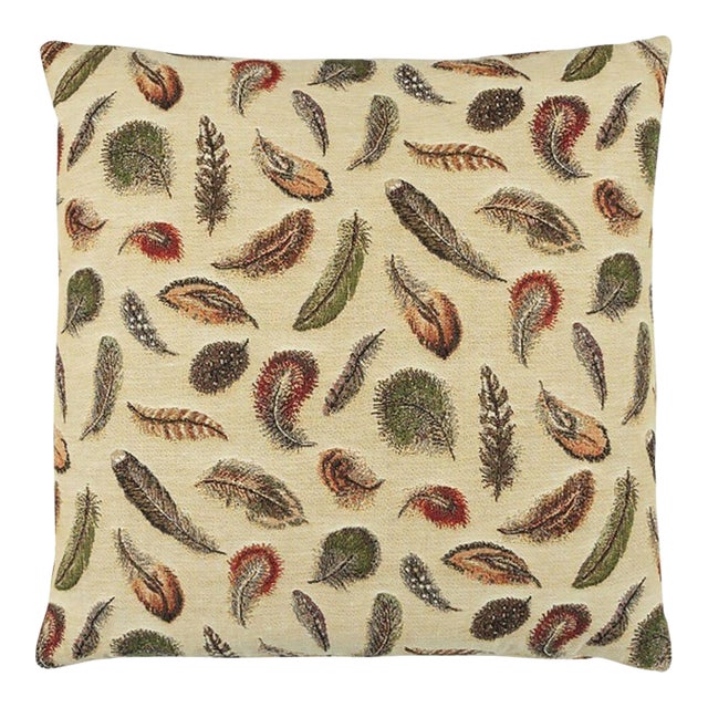 Feathers Tapestry Cushion With Feather Filler - 46x46cm (18"x18") For Sale