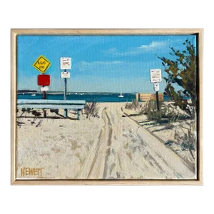 "Beach Access" Contemporary Coastal Landscape Acrylic Painting by Scott Hewett, Framed