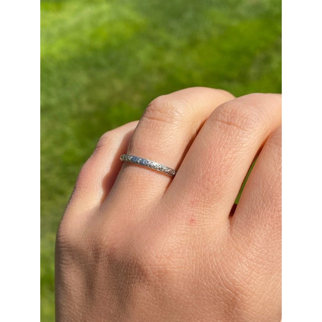 The Camargo: Antique Ladies Signed 18K Eternity Wedding Band For Sale In Philadelphia - Image 6 of 7