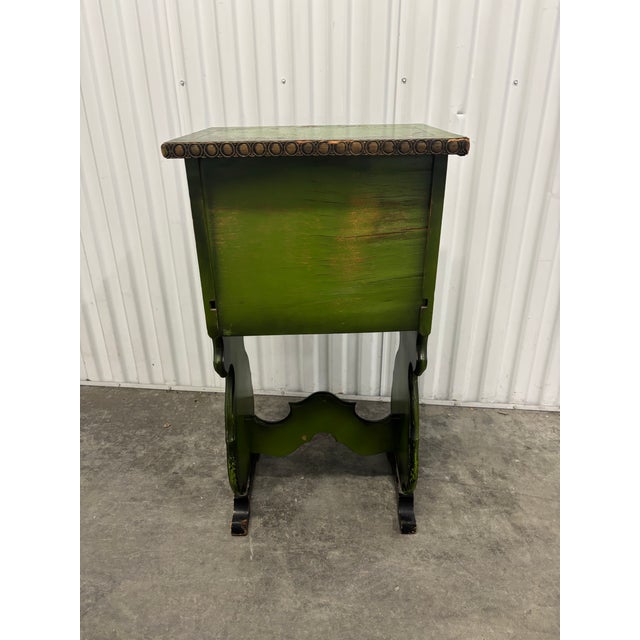 Wood Antique Chinoiserie Style Copper Humidor Side Table For Sale - Image 7 of 10