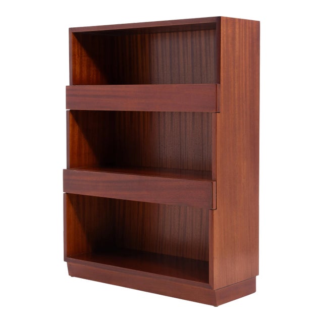 Edward Wormley Dunbar Banded Mahogany Stepped Bookcase 1960s For Sale
