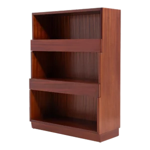 Edward Wormley Dunbar Banded Mahogany Stepped Bookcase 1960s