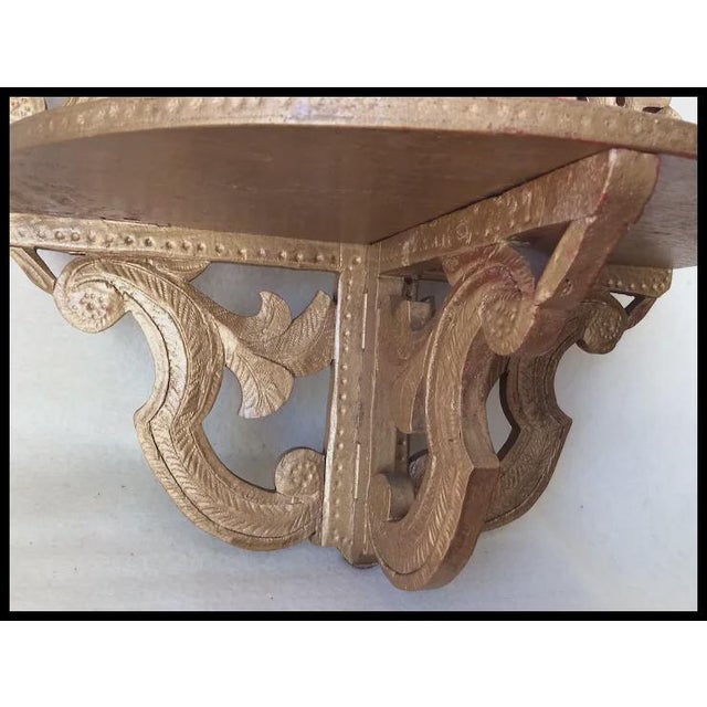 Wood Antique Hand Carved Wood Shelf With Leaf Motif, Victorian, Cottage For Sale - Image 7 of 9