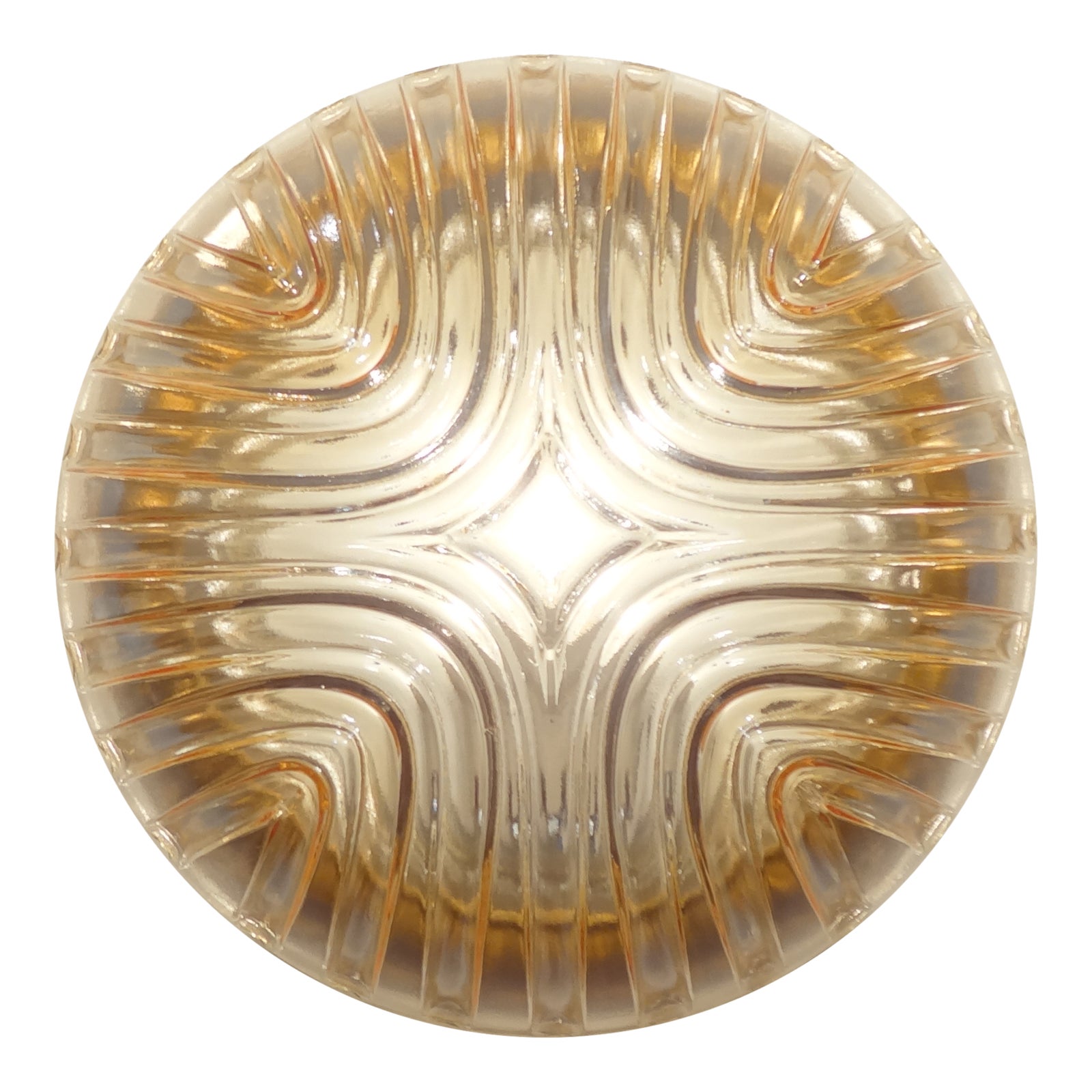 Bronze & Ribbed Glass Lamp, 1960s | Chairish