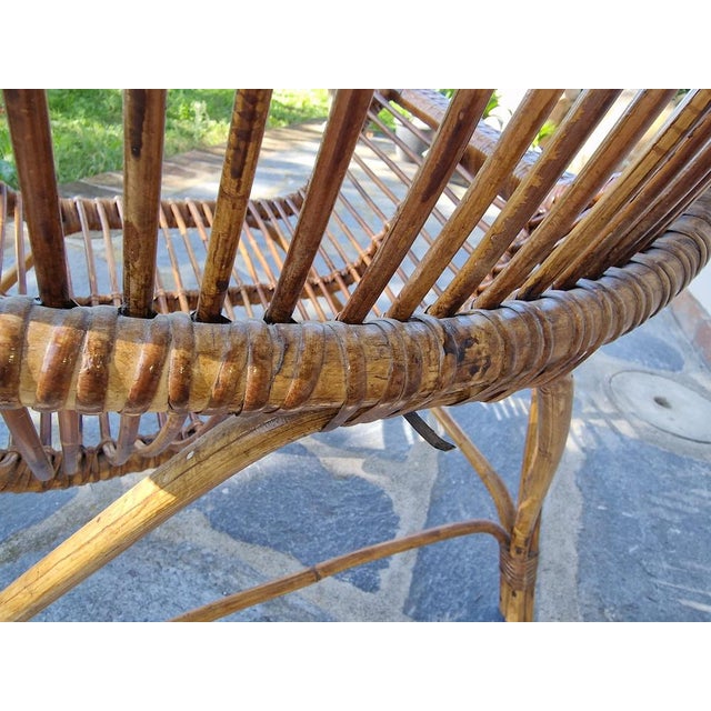 Wicker Jungle Armchair attributed to George Coslins for Gervasoni, 1950s For Sale - Image 10 of 14