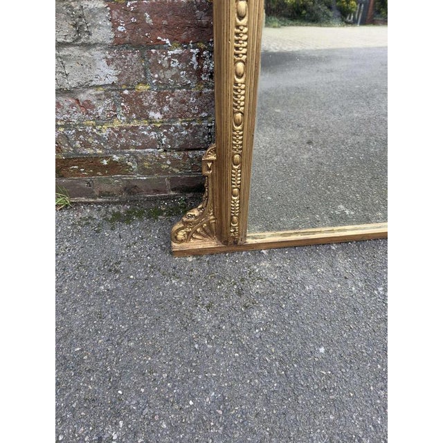 Large Antique English Gilt Overmantle Mirror, 1800s For Sale - Image 5 of 6