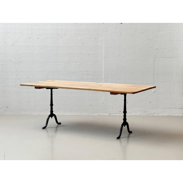 Classic Cherrywood Coffee Table with Cast Iron Legs from Horgenglarus For Sale - Image 12 of 17