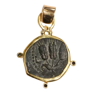Antique Widow's Mite/3 Ears of Grain 22kt Pendant