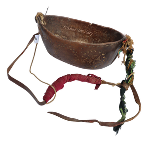 Vintage Wooden Kashkul Bowl, 1920s