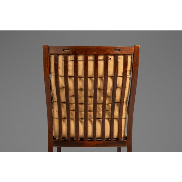 Mid-Century Danish Modern Bentwood Lounge Chair in Rosewood & Original Fabric by Fredrik A. Kayser for Vatne Møbler, Denmark, C. 1970's For Sale - Image 10 of 18