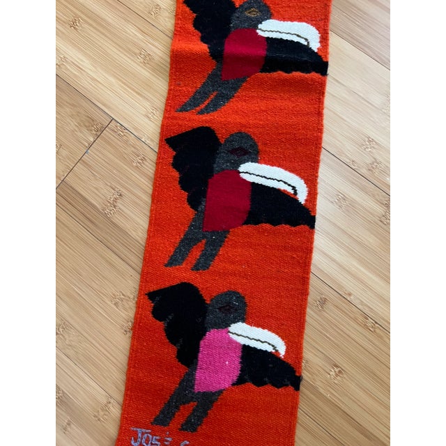 1990s Burnt Orange Flying Birds Wall Textile Art For Sale - Image 4 of 7