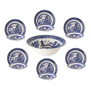 English Willow Dessert/Breakfast Set 13 Pieces For Sale