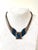 American Vintage Native American Multi-Strand Liquid Silver Necklace, Azurite-Malachite Pendant For Sale - Image 3 of 4