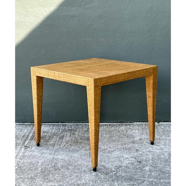 Vintage Baker Milling Road Rattan Square Game Table For Sale - Image 10 of 12