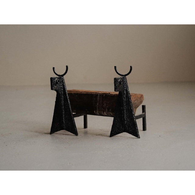 Vintage Zoomorphic Andirons, France, 1970, Set of 2 For Sale - Image 10 of 11