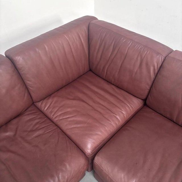 Vintage Modular Sofa in Brown Leather from de Sede, 1970s, Set of 4 For Sale - Image 10 of 18