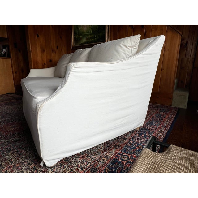 2010s Attributed to Mitchell Gold + Bob Williams “Morgan” Slipcovered Sofa For Sale - Image 5 of 11